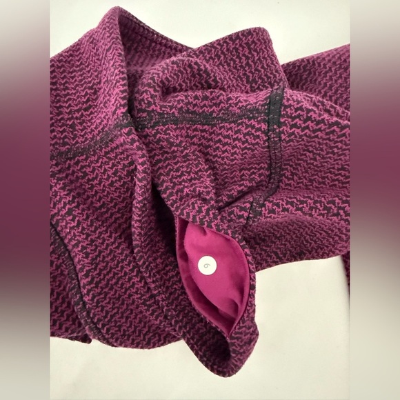 Lululemon Wunder Under Crop‎ III Teeny Tooth Deep Fuchsia Black Size 6 - Picture 8 of 11